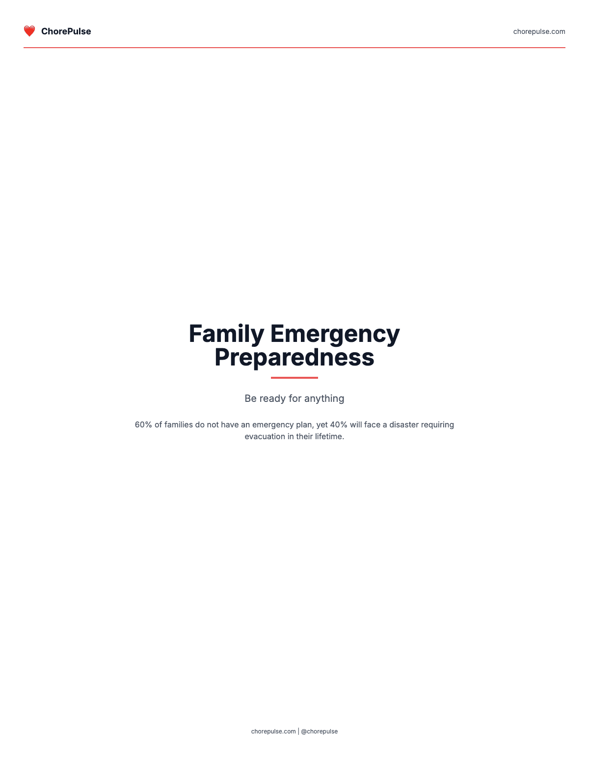 Family Emergency Preparedness Checklist
