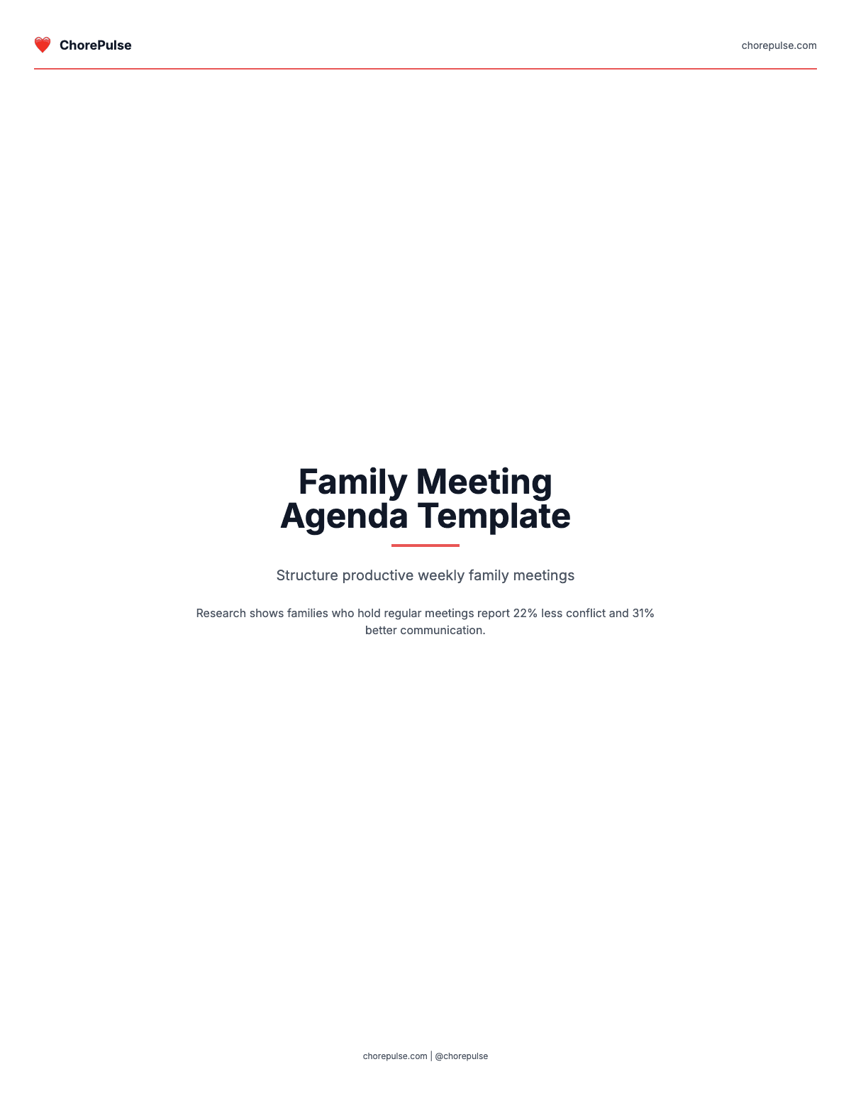 Family Meeting Agenda Template