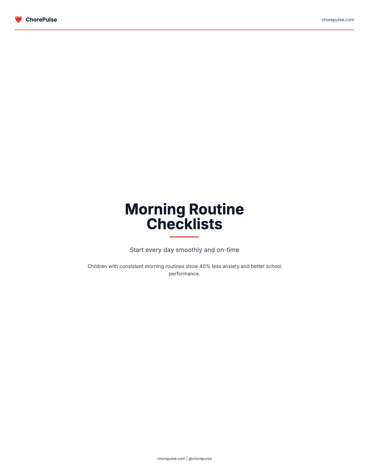 Morning Routine Checklists