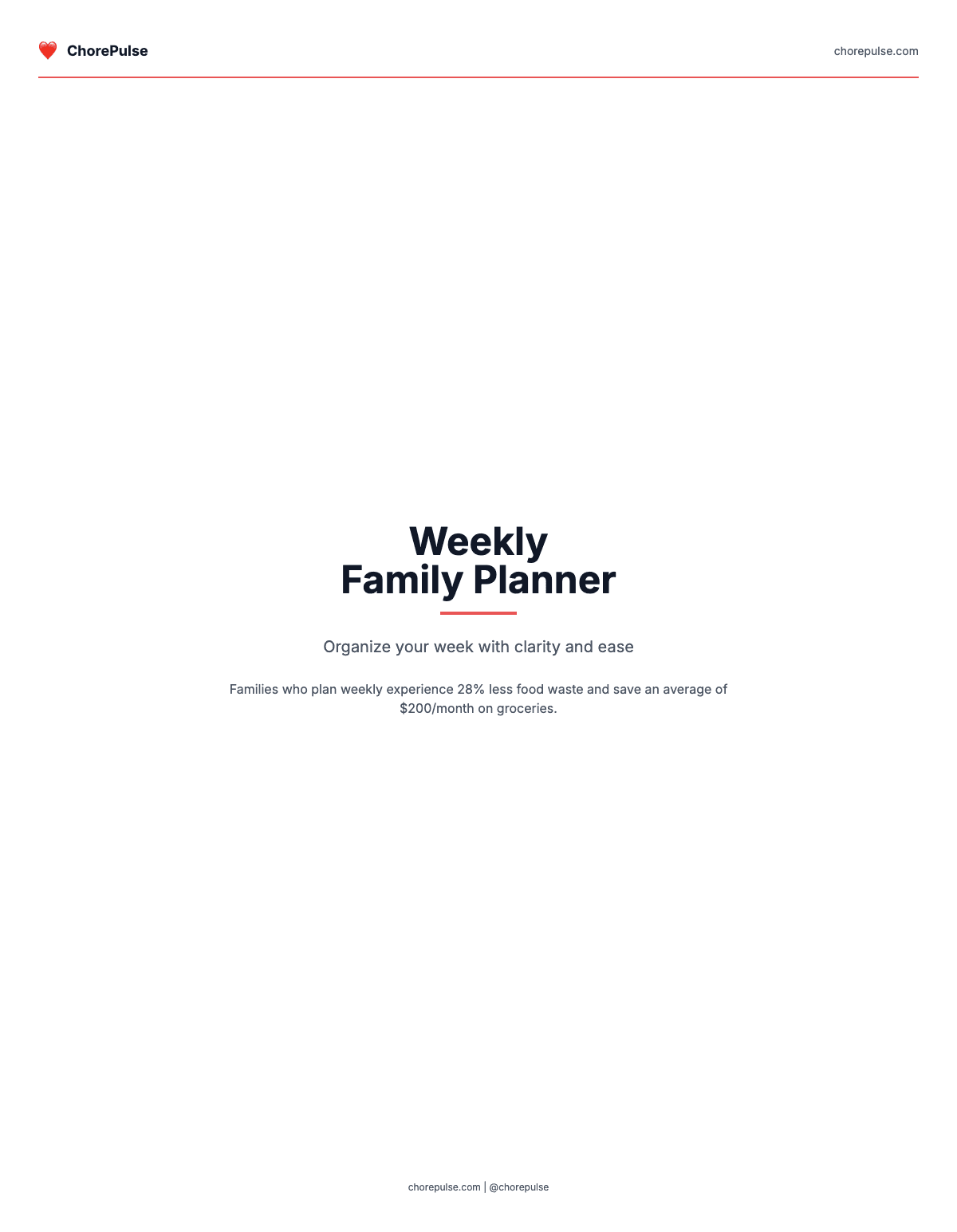 Weekly Family Planner